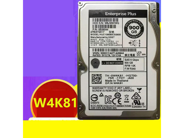 OwnShoe HDD For EQ 900GB 2.5' SAS 64MB 10K For Internal HDD For Server HDD For W4K81 0W4K81 HUC109090CSS600