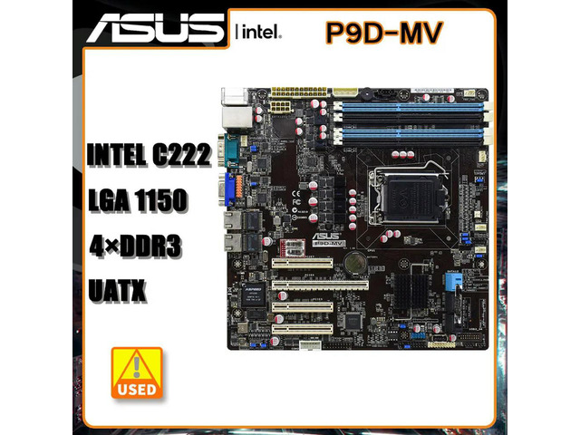 LGA 1150 Motherboard P9D-MV DDR3 RAM 32GB SATA 3 C222 USB3.0 1xPCI-E X16 ATX for Xeon E3-1200 V3 Cpus