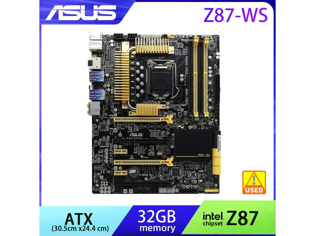 Z87 Motherboard Z87-WS With LGA 1150 Socket for 4th Genernation Core i3 i5 i7 Processors Supports 4 DDR4 RAM Slots