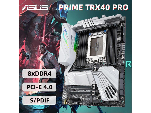 PRIME TRX40-PRO Socket STRX4 for Ryzen Threadripper 3960X 3970X 3990X TRX40 Chipset 8x DIMM Max. 256GB DDR4 ATX 3x M.2