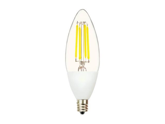 Jaspertronics Dusk to Dawn Outdoor Sensor LED Edison Bulbs, 4W (40W Eqv) 450LM, B11 LED Candelabra Bulb E12 Base Auto On/Off Photocell for...