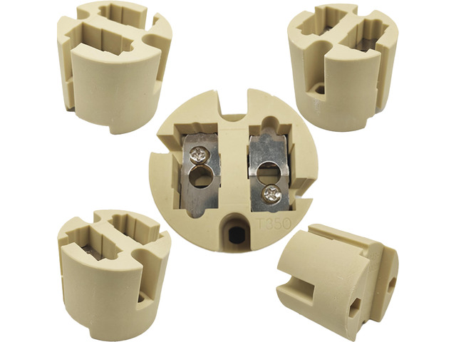 Jaspertronics G22 Lamp Holder Socket HighTemp Ceramic Steatite Base 3000W 1000V 20A Nickel-Plated Copper Contacts UL Recog CE Certified for Halogen...