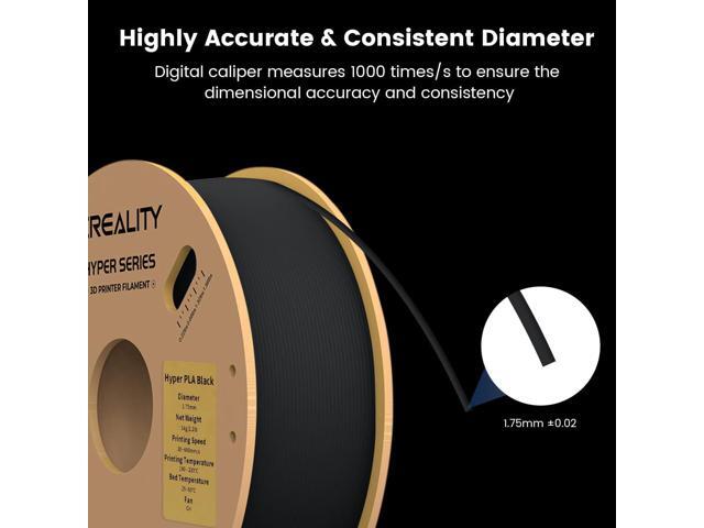 Creality Hyper PLA 3D Printer Filament 4 Pack - 1.75mm, 1kg Spool, Up to 600mm/s High-Speed Printing, +/-0.03mm Accuracy, Compatible with Creality...