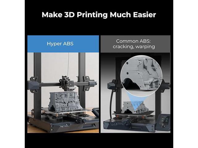 Creality Hyper 1.75mm ABS Filament 4 Pack for High Speed 3D Printer - 1kg/2.2lbs per Spool - Grey