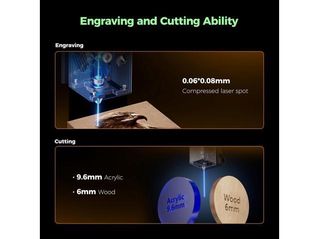 Creality Falcon A1 10W Laser Engraver, 80W Powerful Output, Fully Enclosed, 600mm/s, HD Camera, Auto Material Recognition, Pre-Assembled, Class 1...