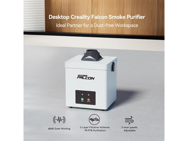 Creality Falcon YW45 Desktop Smoke Purifier for A1 Cutter, Dual-Layer HEPA & Carbon Filtration, 99.97% Efficiency, Low Noise, Adjustable Speed,...