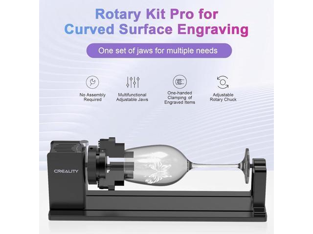 Creality Laser Rotary Roller Pro, Y-Axis Rotary Chuck Kit for Creality Series Laser Engravers, 3-in-1 Adjustable Jaws, Engraves Cylindrical...