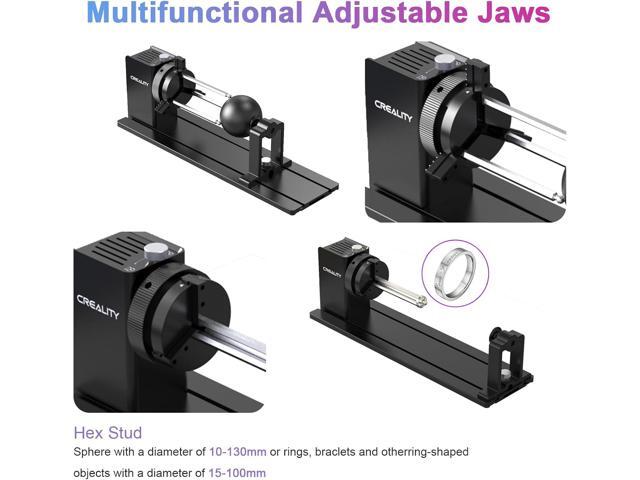 Creality Laser Rotary Roller Pro, Y-Axis Rotary Chuck Kit for Creality Series Laser Engravers, 3-in-1 Adjustable Jaws, Engraves Cylindrical...