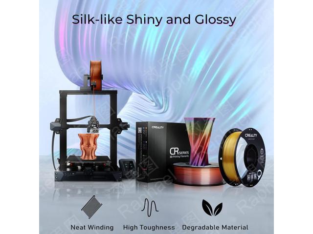 Creality Silk PLA Filament - 1.75mm, High Gloss Texture, 2.2lb Spool, Clog-Free, Easy Mold, Compatible with Creality Ender, CR Series, and Most FDM...