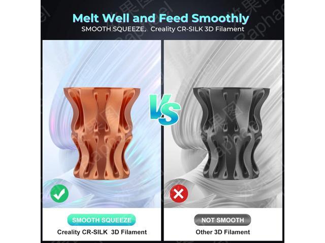 Creality Silk PLA Filament - 1.75mm, High Gloss Texture, 2.2lb Spool, Clog-Free, Easy Mold, Compatible with Creality Ender, CR Series, and Most FDM...