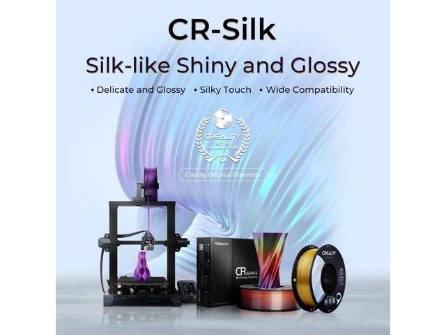 Creality Silk PLA Filament 12-Pack - 1.75mm, High Gloss Texture, 2.2lb Spools Each, Clog-Free, Compatible with Creality Ender, CR Series, and Most...