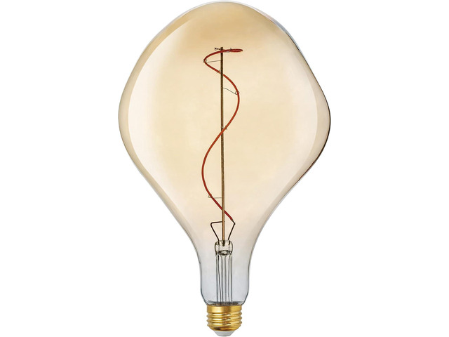 Jaspertronics Oversized Vintage LED Edison Bulb A165S, Amber Decorative E26 Medium Base, Dimmable 7W 560LM 2200K Warm White, 40W Equivalent, 1 Pack