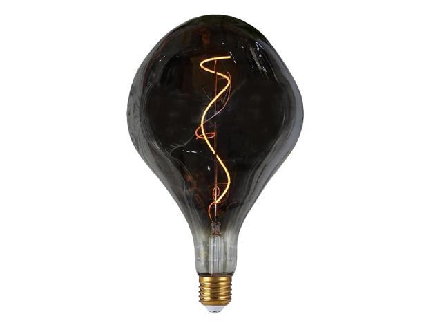 Jaspertronics Oversized Vintage LED Edison Bulb A165S, Smoke Decorative E26 Medium Base, Dimmable 7W 350LM 2200K Warm White, 40W Equivalent, 1 Pack