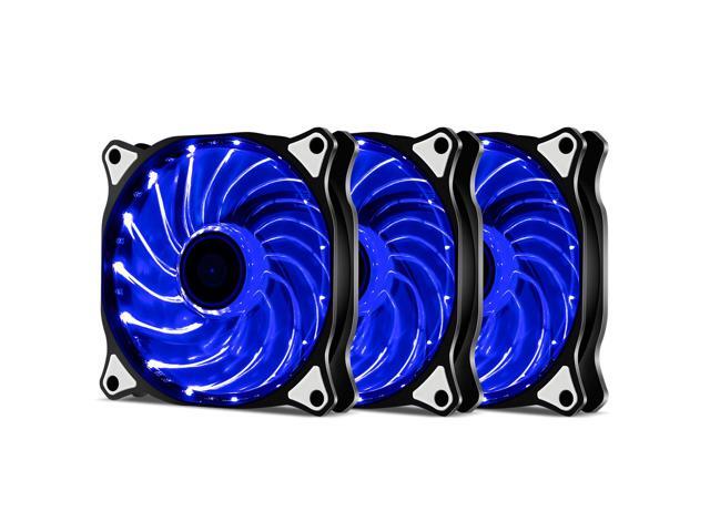 Vetroo 120mm Blue 15-LEDs Cooling Fan for Computer PC Cases, CPU Coolers and Radiators