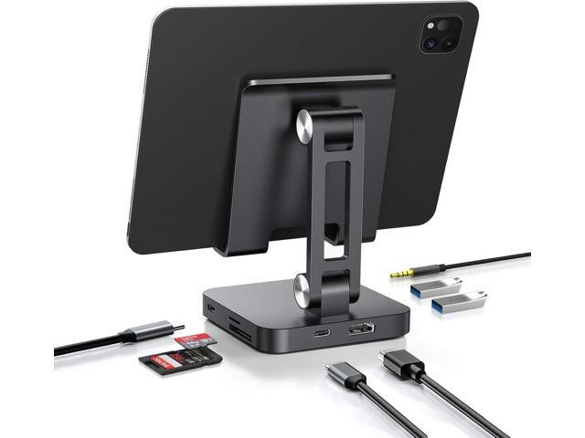 GANGXUN USB C Hub Stand, 7 in 1 USB C Multiport Adapter with 4K@30Hz HDMI, 100W Power Delivery, Micro SD Card Reader, 5Gbp USB 3.0, Tablet, Phone,...