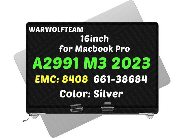 Compatible with MacBook Pro Retina A2991 M3 Pro/Max 2023 EMC 8408 MRW23xx/A MRW33LL/A LCD Screen Digitizer Replacement Cover Cable Hinges Full Top...