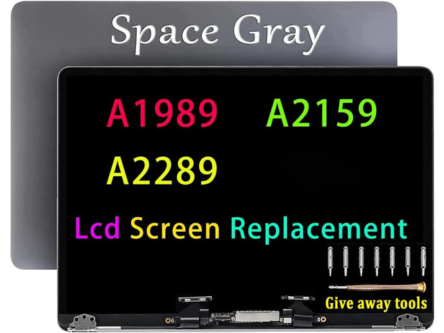 Screen Replacement Compatible with MacBook Pro A1989 A2159 A2289 Retina LCD Screen Display Assembly EMC 3358 3214 3301 (Space Grey)