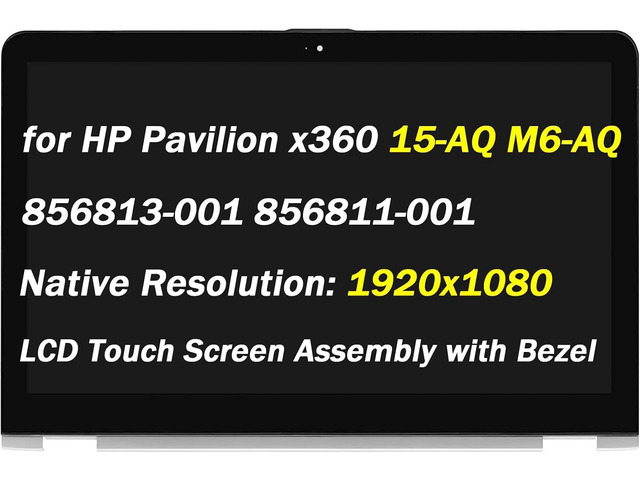 Replacement for HP Envy x360 15-aq m6-aq LCD Display 15-aq000 15-aq100 15-aq200 m6-aq003dx m6-aq005dx m6-aq103dx m6-aq105dx 15.6' FHD 1920x1080 30...