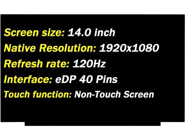 Replacement for Asus Zephyrus ROG G14 GA401 GA401l GA401Q LM140LF1F01 LQ140M1JW46 M140NVF7 R0 1.7 P/N 936980-N32 14.0' 40 pin 120HZ FHD 1920x1080...