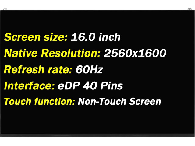 Replacement for LG Gram 16 (2021) 16Z90P 16Z90Q 16Z90R 16Z90Q-K. AAS8U1 2560x1600 60Hz 40 Pins 16.0' LCD Non-Touch Screen Display Digitizer Panel...