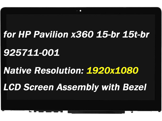 925711-001 Replacement for HP Pavilion x360 15-br LCD Display 15-br000 15-br100 15-br010nr 15-br018na 15-br052od 15-br077nr 15-br080wm 15-br095ms...
