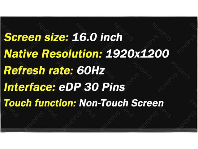 Replacement for HP EliteBook 660 G11 665 G11 (2024) 16.0' 60HZ 30 Pins 1920x1200 LED LCD Non-Touch Screen Laptop Display Panel (Only for Non-Touch...