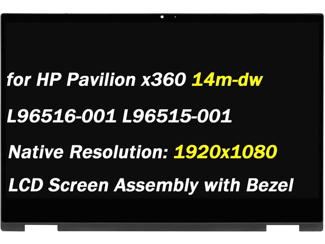 14m-dw1023dx L96516-001 L96515-001 Replacement for HP Pavilion x360 14-dw 14t-dw100 14m-dw0013dx 14m-dw0023dx 14m-dw1013dx 14m-dw1033dx 14'...