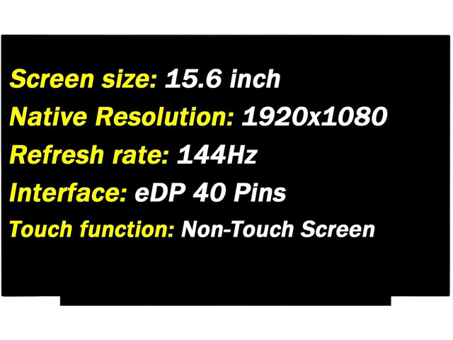 Replacement for Acer Nitro 5 AN515-43 AN515-44 AN515-46 AN515-47 AN515-54 AN515-55 AN515-54-54W2 40Pins 144Hz FHD 1920X1080 15.6' LCD Non-Touch...