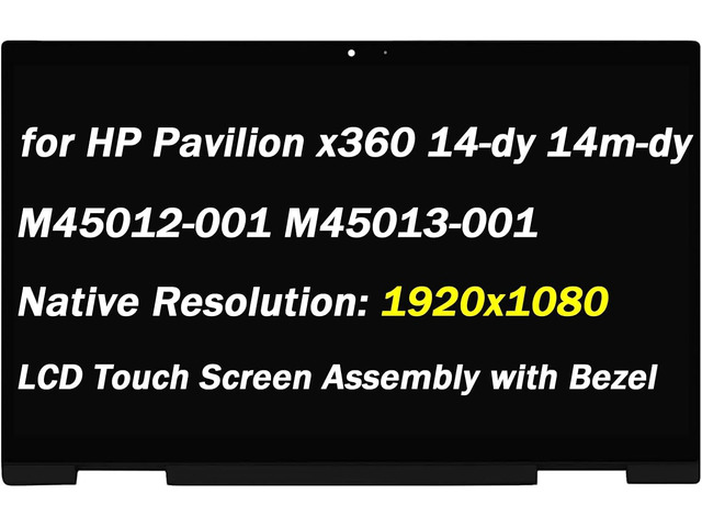 for HP Pavilion x360 14m-dy0013dx 14m-dy0023dx LCD Screen Panel 14' Compatible with 14m-dy0033dx 14m-dy0113dx M45012-001 14' 1920x1080 30 Pin...
