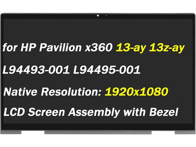L94493-001 L94495-001 Replacement for HP Envy x360 13-ay 13z-ay LCD Display 13-ay0055cl 13-ay0021nr 13-ay0067nr 13-ay0075nr 13z-ay0xx 13z-ay1xxx...
