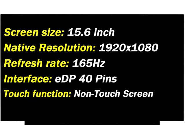 Replacement for Acer Nitro V15 ANV15-51 ANV15-51-723D Model N23Q22 (2023) FRU: 5D11B36357 SD11B36358 165HZ 40 Pins 1920x1080 15.6' LCD Screen...