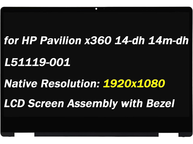 Replacement for HP Pavilion x360 14-dh 14m-dh 14m-dh0003dx 14m-dh1003dx Digitizer 14-DH0008CA 14-DH1008CA 14m-dh0001dx 14m-dh1001dx L51119-001 FHD...