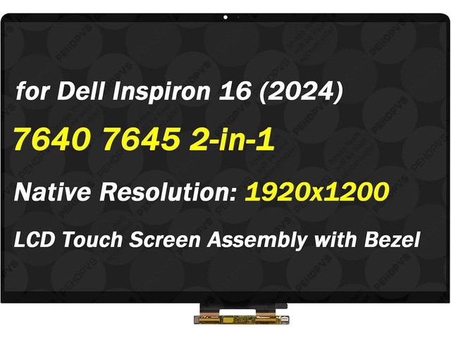 Replacement for Dell Inspiron 16 (2024) 7640 7645 2-in-1 16.0' WUXGA 1920X1200 30 Pins Non-OLED LCD LED Touch Screen Digitizer Assembly (Not for 16...