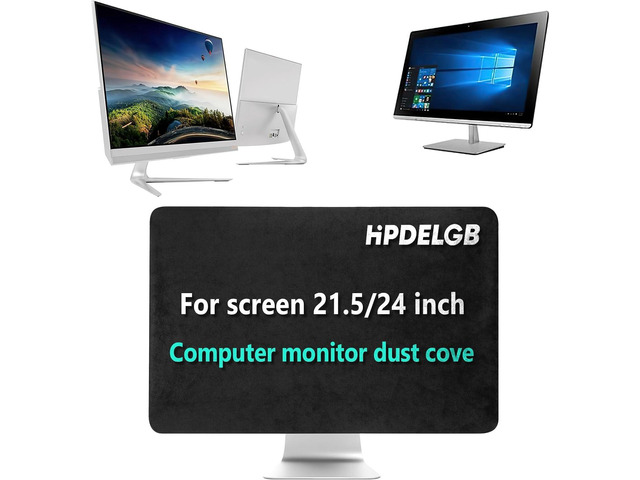 Computer monitor dust cover black for screen 21.5/24 inch or for All in One LCD TV dust Dustproof cover ( screen size 21.5-24 inch Monitor Dust...