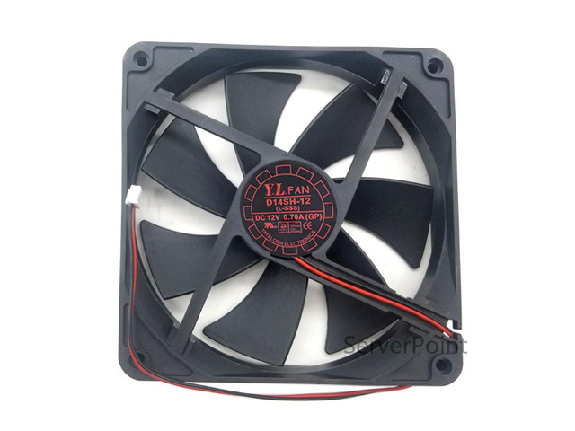 For Yate Loon Fan D14SH-12 DC 12V 0.70A 140x140x25mm 2-Wire Server Cooler Fan