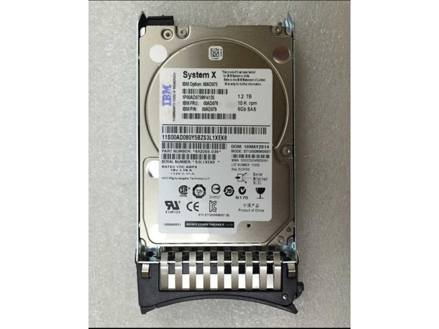 1.2TB 10K 6G 2.5' 00AD075 00AD076 SAS FOR 00AD079 G2HS SFF Hard Drive X3850 X5 X3650 M4