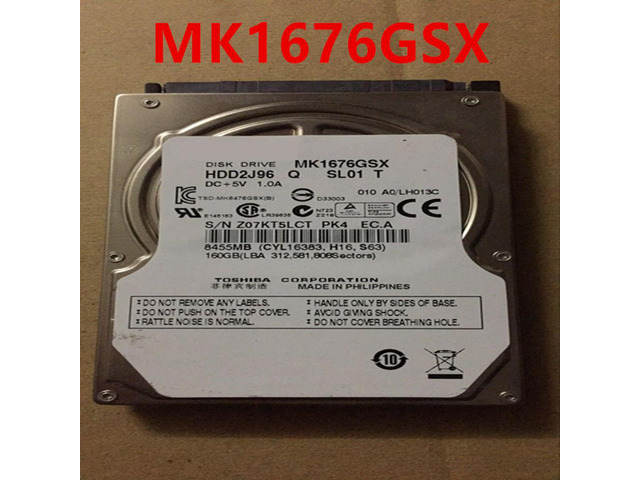 HDD For Toshiba 160GB 2.5' SATA 8MB 5400RPM For Internal HDD For Laptop HDD For MK1676GSX