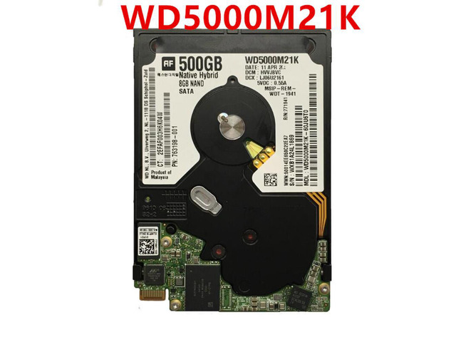 SSHD For WD 500GB 2.5' SATA 3 Gb/s 16MB 5400RPM For Internal Hard Disk For Notebook HDD For WD5000M21K