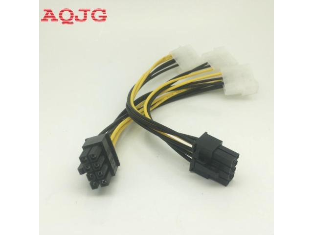 18cm 8Pin To Dual 4Pin Video Card Power Cord Y Shape 8 Pin PCI Express To Dual 4 Pin Molex Graphics Card Power Cable