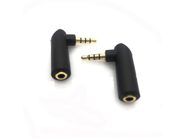 1Pcs Right Angle Jack 3.5mm Female to 2.5mm 4 Poles Stereo Male Plug Earphone Adapter DIY Gold Plated Connector