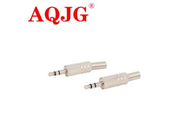 3.5mm Plug Connector 5pcs Stereo Metal 3Poles 3.5 Plug & Jack Adapter With Spring Solder Wire Terminals R06 Drop Ship