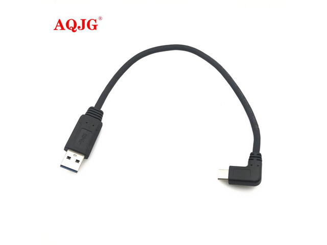 Straight 90 Degree Cable USB 3.0 Type A Male to USB 3.1 Type C Male Angle Sync & Charge Converter Adapter Data Cable Drop