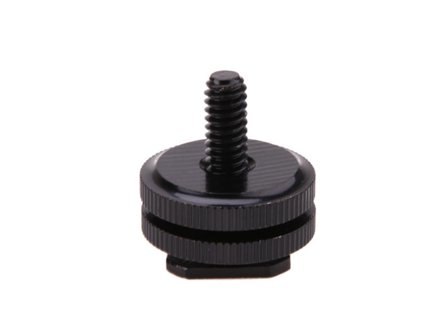 1/4'-20 Tripod Mount Screw to Flash Camera Hot Cold Shoe Adapter Camera Aluminum Metal 1/4 Screw Adaptor Black