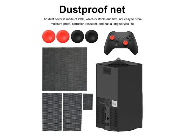 PVC Gaming Host Cooling Filter Cover Durable Host Dustproof Cover Moisture-proof with 2Pairs Rocker Caps for Xbox Series X