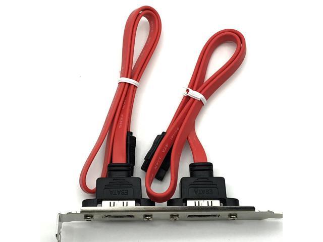 eSATA to SATA Bracket Cable Adapter w/ Full Profile PCI Cover,Dual Ports External eSATA to Motherboard 6Gbps SATA Header Cord