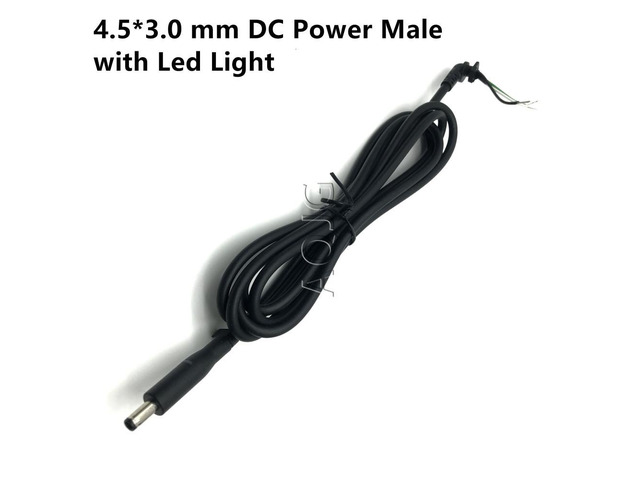 1.8M 4.5x3.0 mm 4.5*3.0 mm DC Power Male Tip Plug Connector With Cord / Cable for Dell Laptop Power Adapter Charger LED light