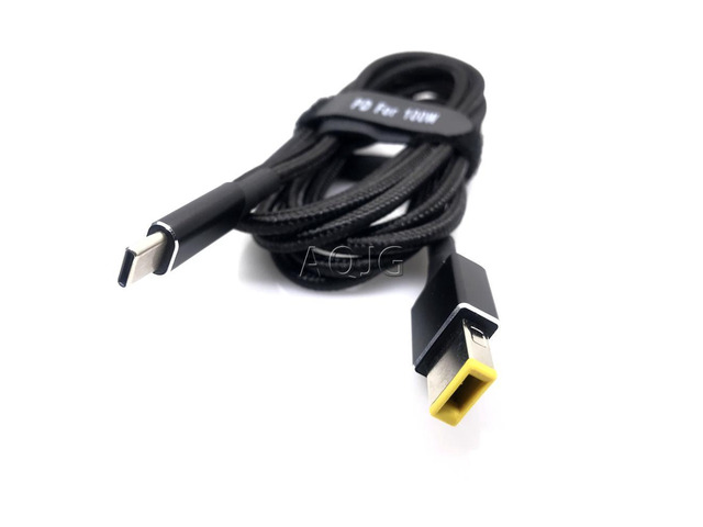 1.8m 100W USB Type C to 5.5x2.5mm Male Plug Converter PD Charger Cable for Lenovo Thinkpad 20V 2.25A 3.25A 4.5A Laptop Charger