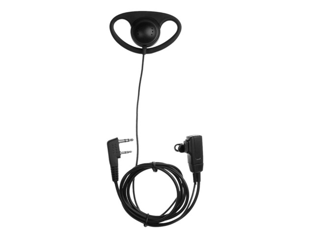 2 Pin D Shape Universal Interphone Earpiece Walkie Talkie Earphone PTT Single Ear Hook for Baofeng Kenwood Puxing HYT Radio