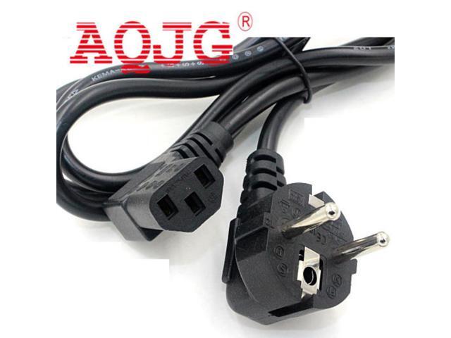 1.5M C13 IEC Kettle 90 Degree to European 2 pin Round AC EU Plug Power Cable Lead Cord PC AQJG