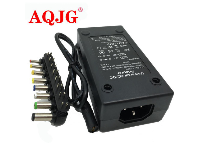 110-220v AC To DC 12V/15V/16V/18V/19V/20V/24V Laptop Charger Adapter 96W Universal Laptop PC Netbook Power Supply Charger Black